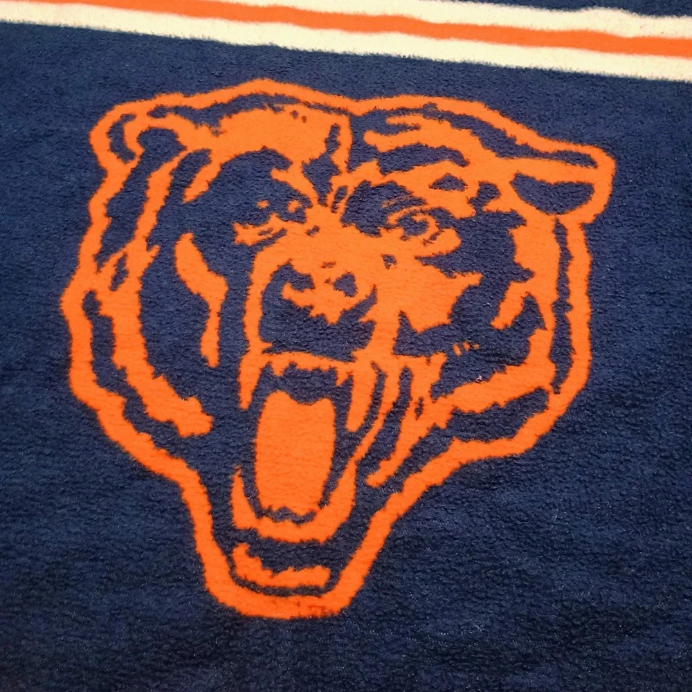 Vintage Biederlack NFL Chicago Bears Blanket Throw Blue Orange